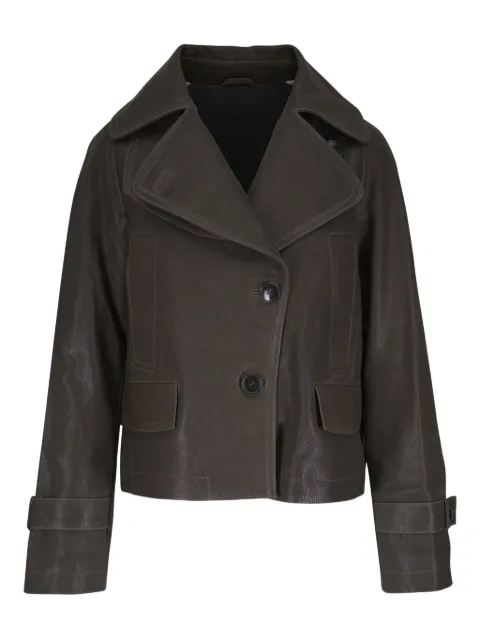 Odeeh button leather jacket