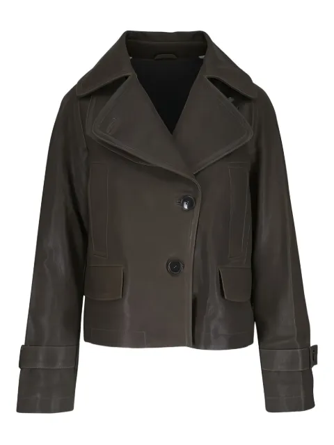 Odeeh button leather jacket