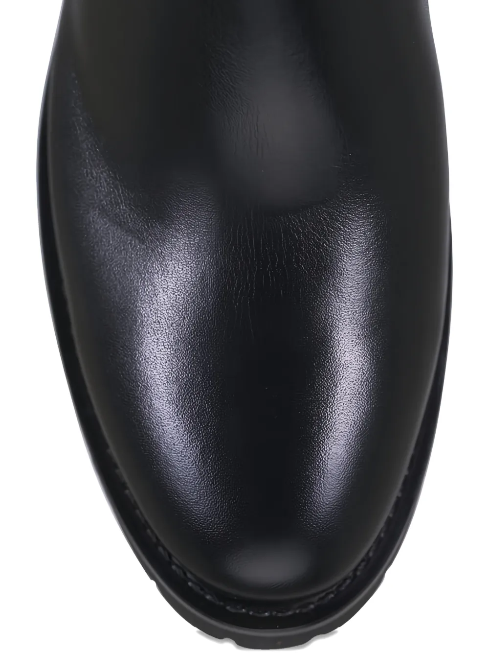 Santoni ribbed buckle boots Zwart