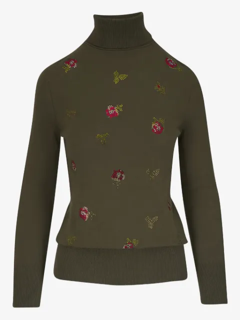 Libertine floral-embellished roll-neck sweater