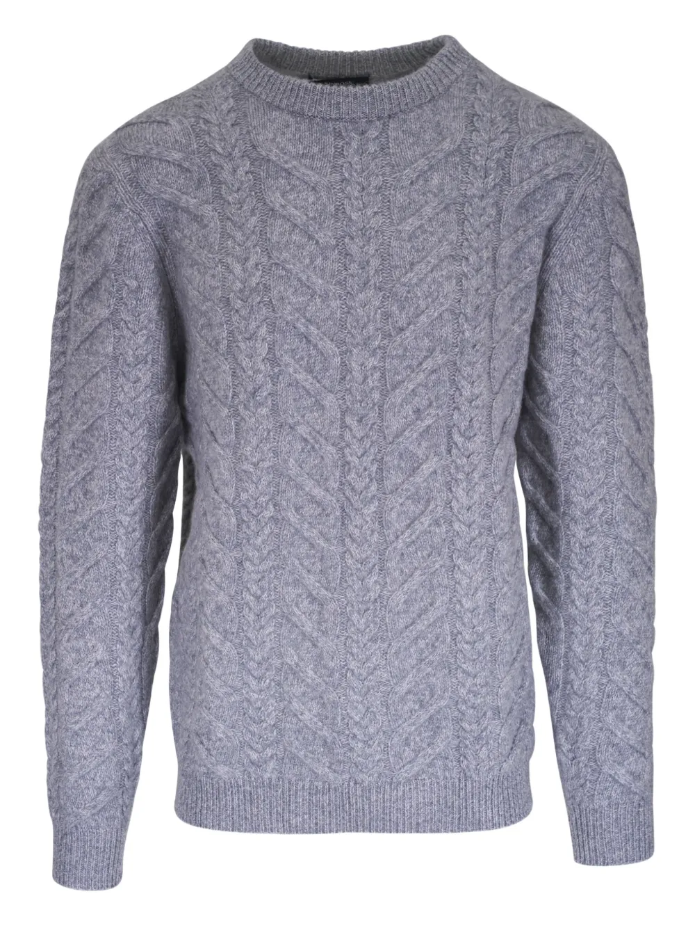 Kinross Cashmere Cable-knit Crewneck Sweater In Animal Print