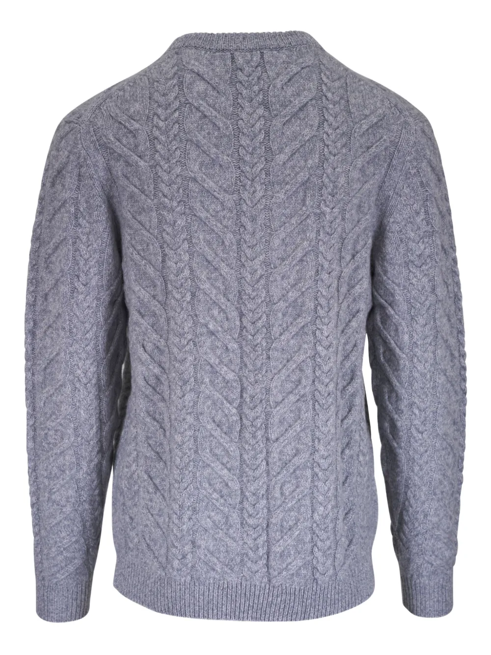 Kinross Cashmere Kabelgebreide trui met ronde hals - Grijs