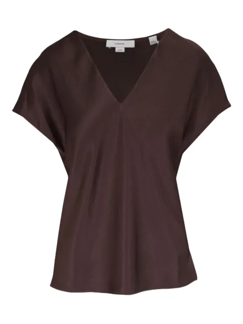 Vince top manga corta con cuello en V