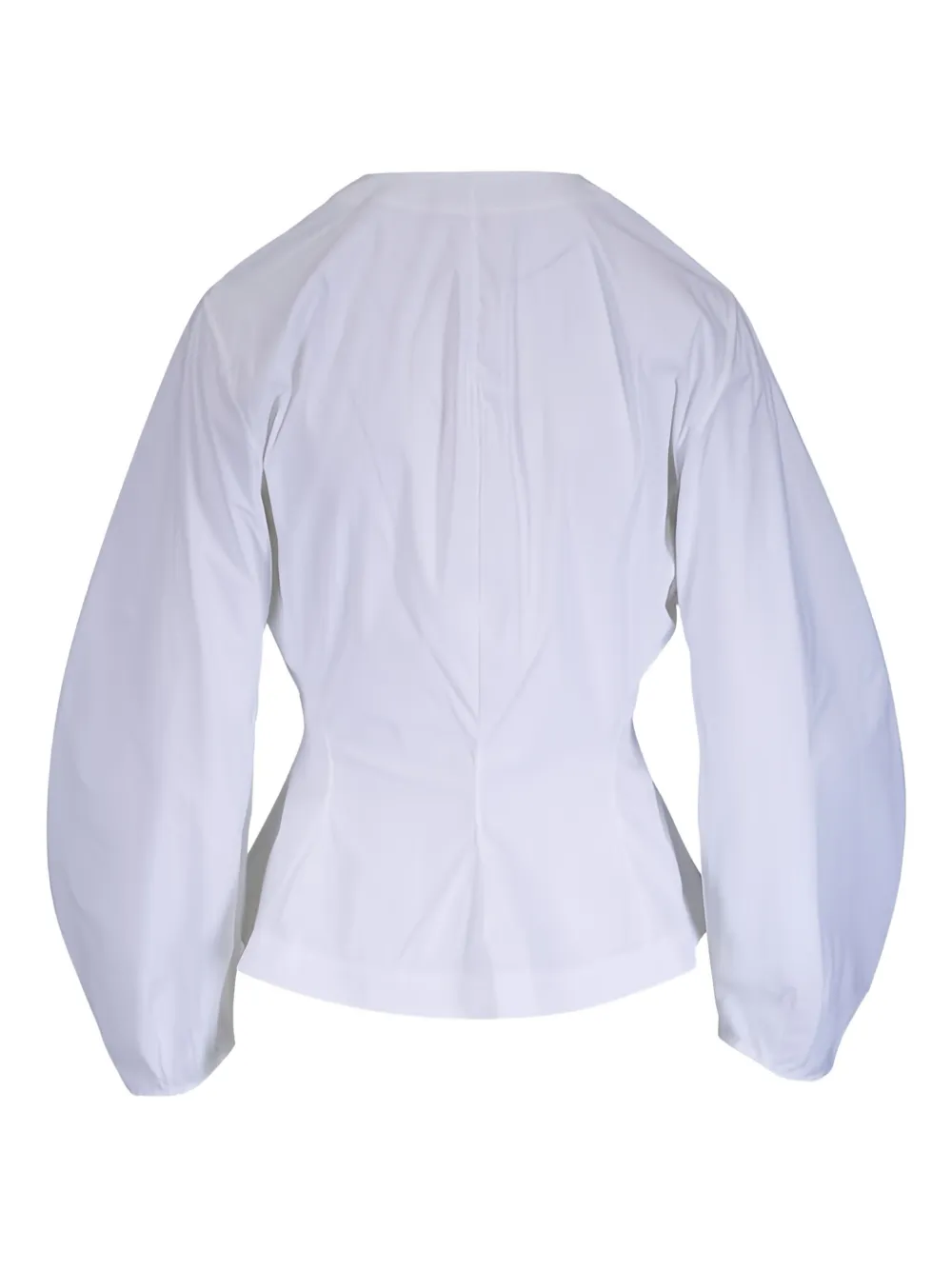 Lela Rose Top met V-hals en bisschopmouwen - Wit