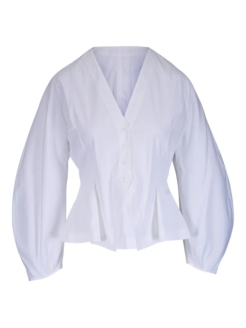 Lela Rose Top con scollo a V - Bianco