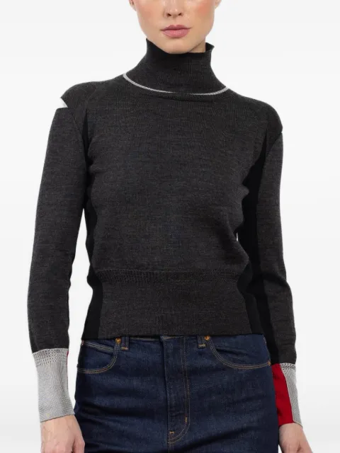 Shiro Sakai roll-neck colourblock top