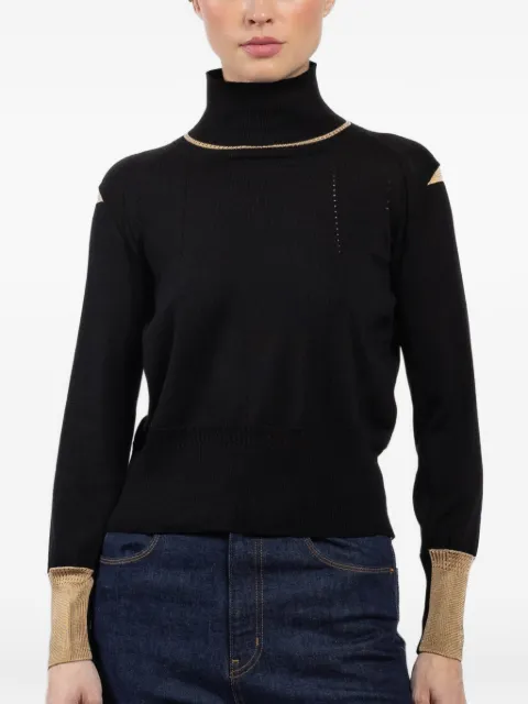 Shiro Sakai roll-neck shoulder-detail top