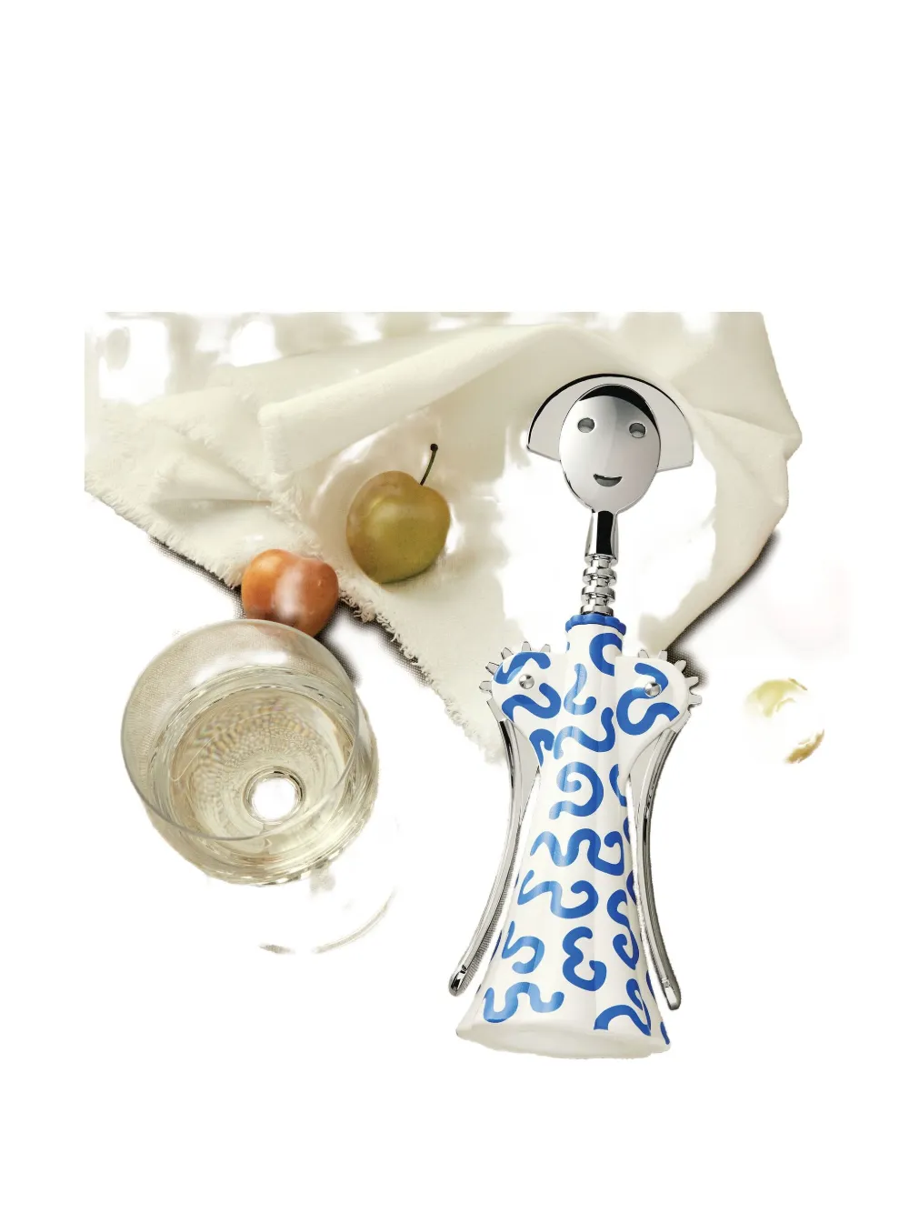 Alessi Anna G Pattern-design Corkscrew In Blue