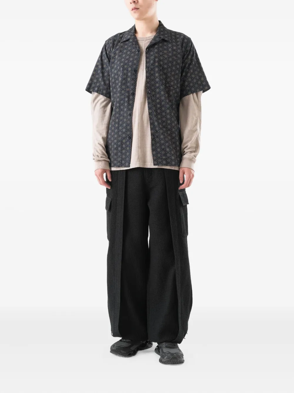Maharishi 6203 Waffle Hakama cargo trousers - Zwart