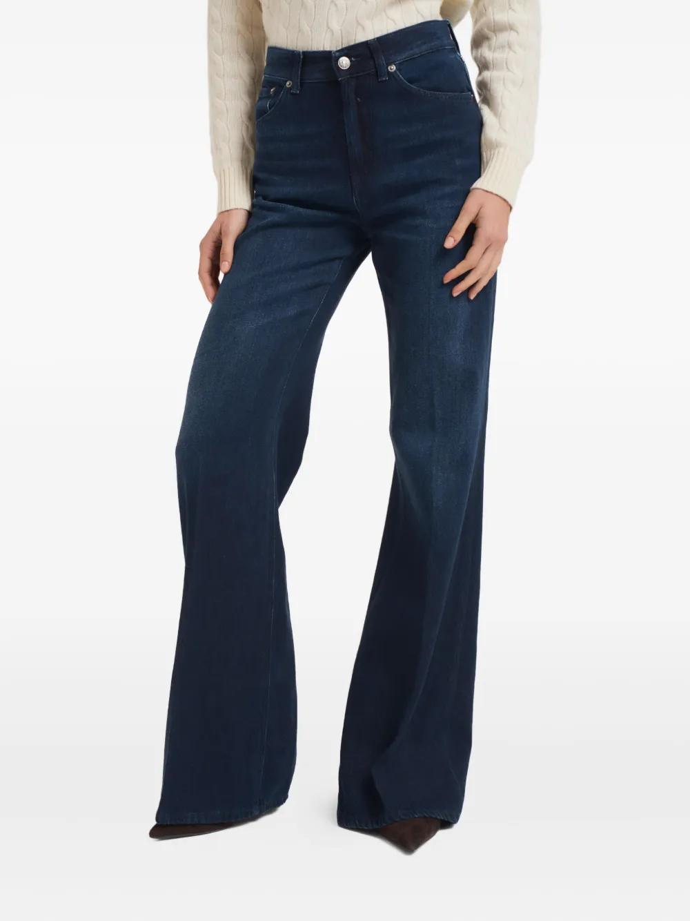 DONDUP cotton flared jeans - Blauw