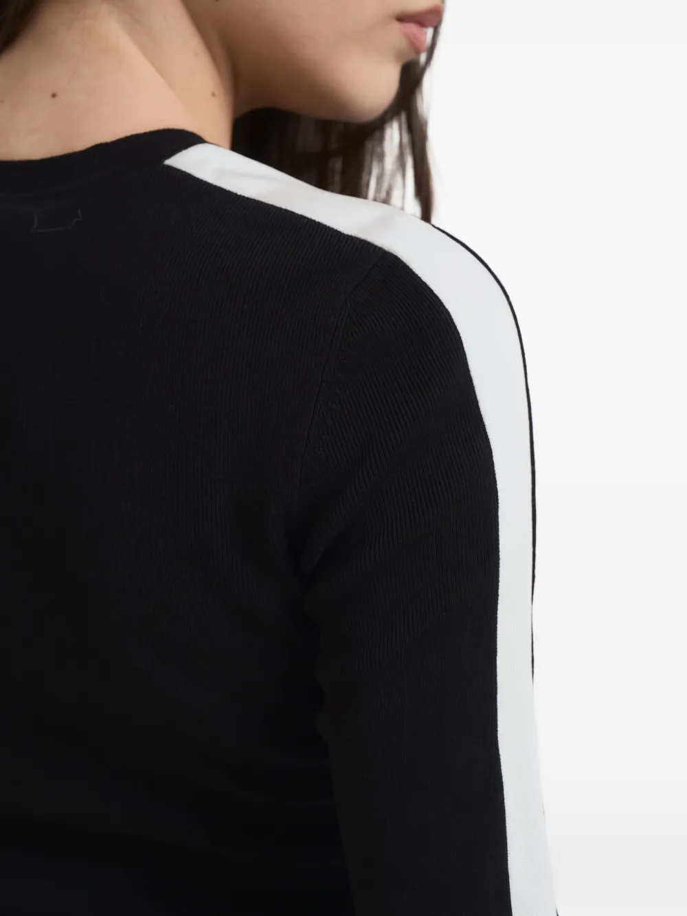 Elisabetta Franchi Side-stripe Sweater In Black