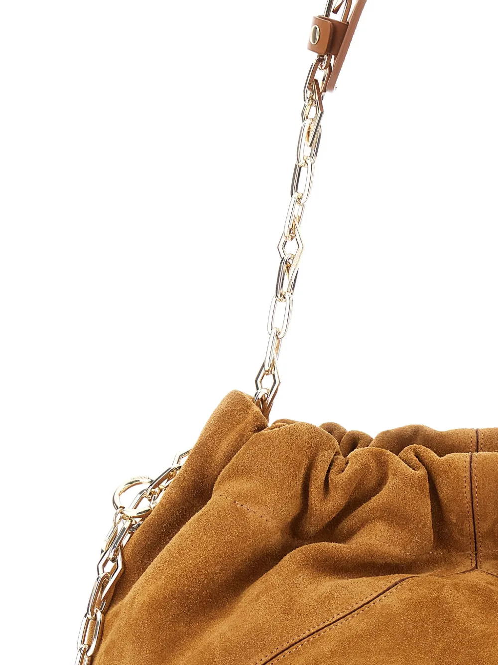Ba&sh Ruffled Chain Strap Shoulder Bag In Brown