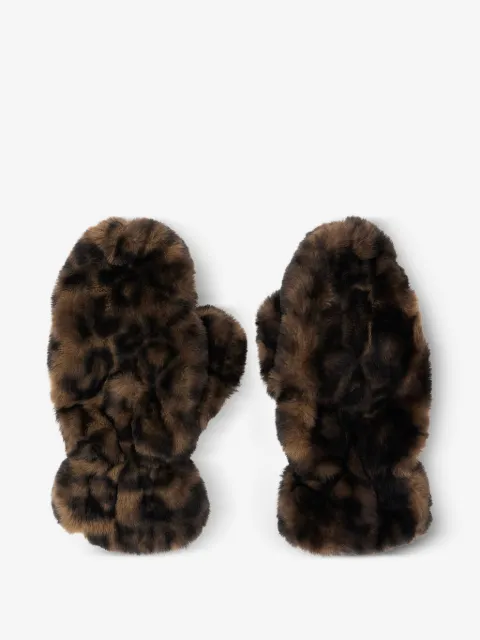 Apparis leopard-motif gloves