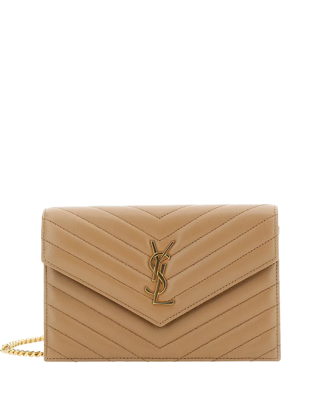 Saint Laurent Cassandre-plaque Quilted Cross Body Bag In Neutral
