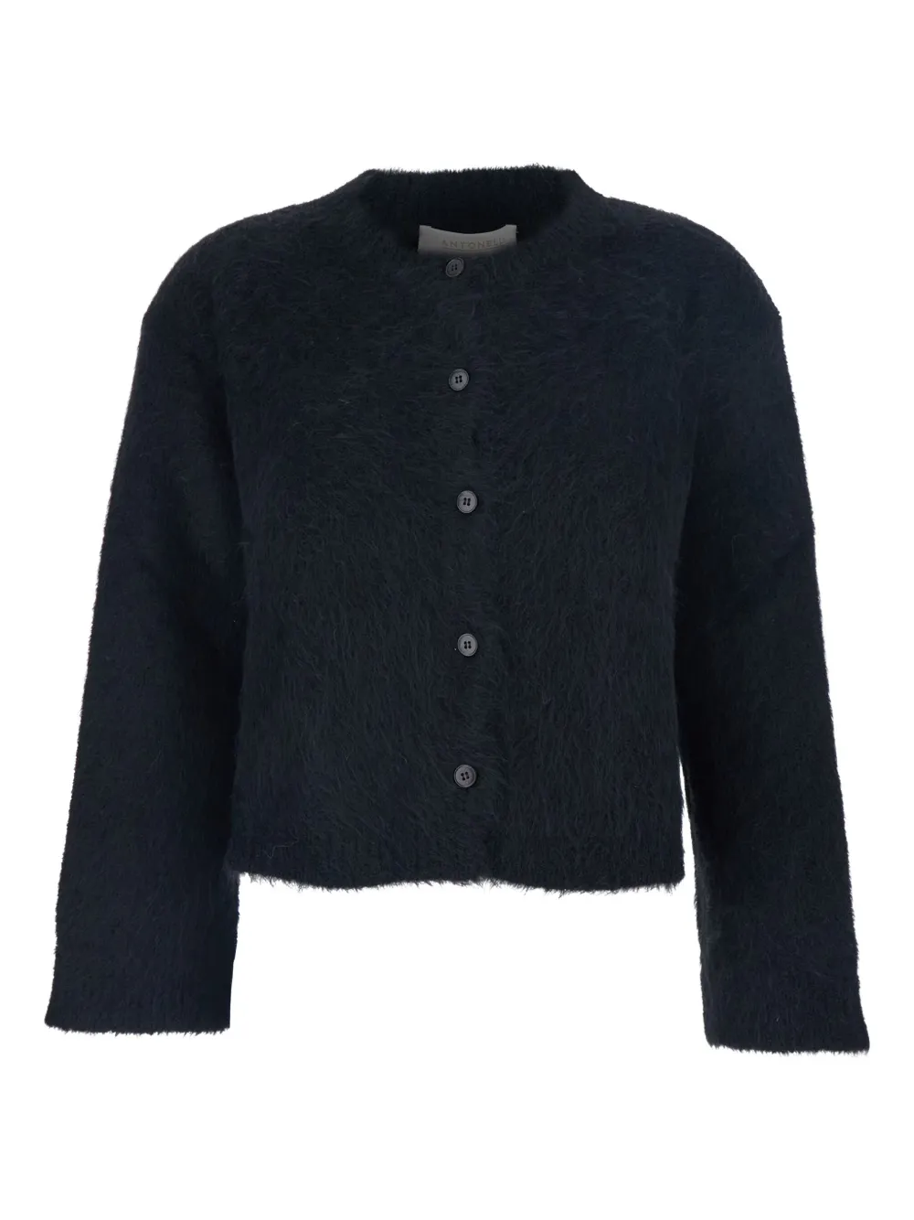 Antonelli Round-neck Long-sleeve Knitted Sweater In Black