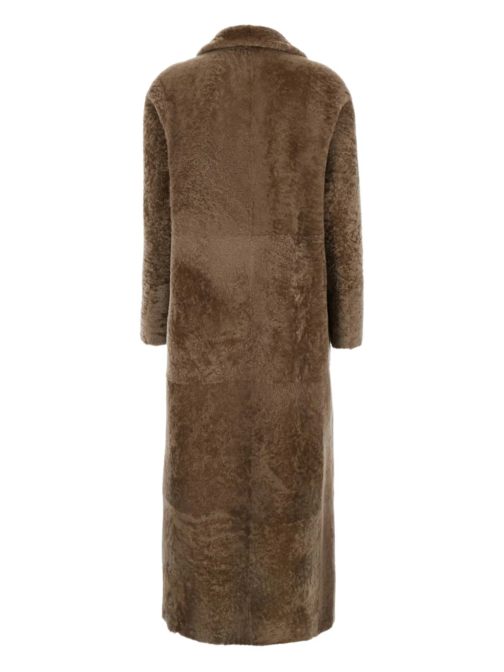 Blancha Double-breasted Shearling Coat In Brown