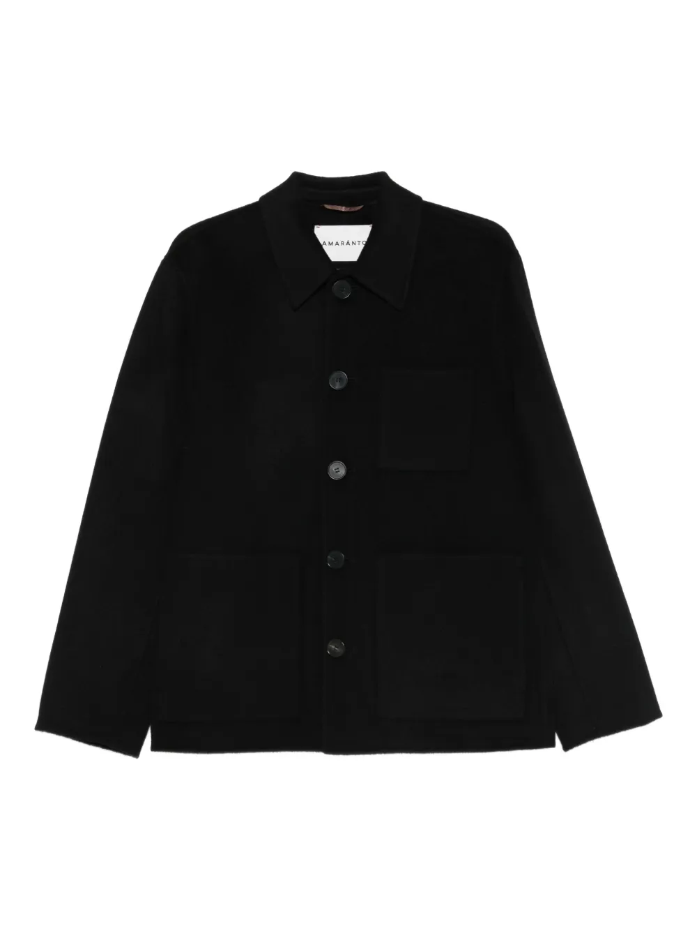 AMARANTO  sobrecamisa con cuello de pico | negro | Image 1
