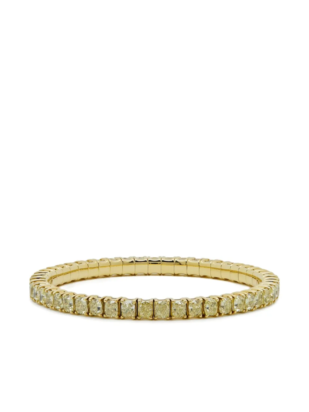 Jewels Aficionado 18k Yellow Gold Diamond Stretchy Tennis Bracelet In Brown