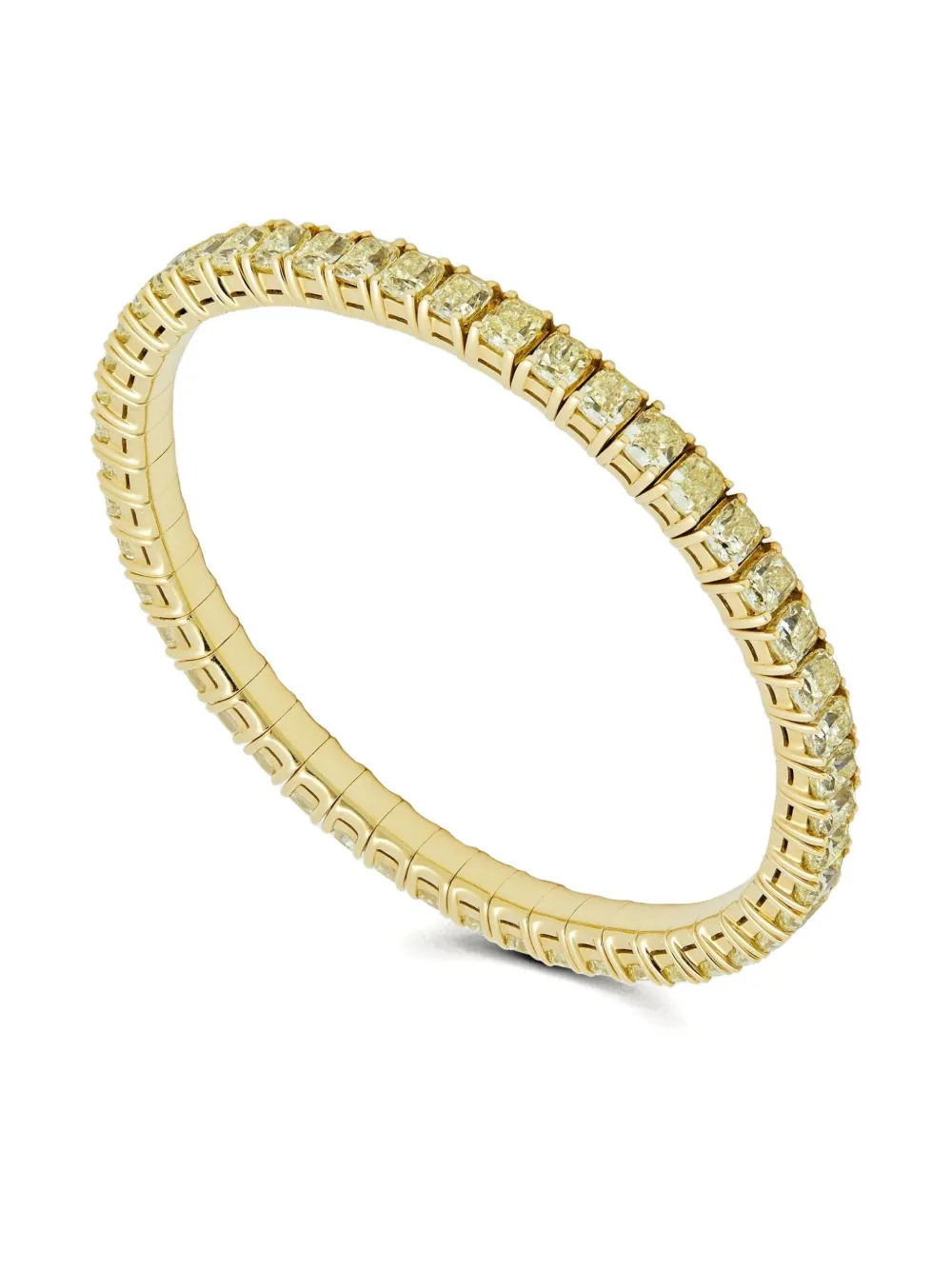 Jewels Aficionado 18k Yellow Gold Diamond Stretchy Tennis Bracelet In Brown