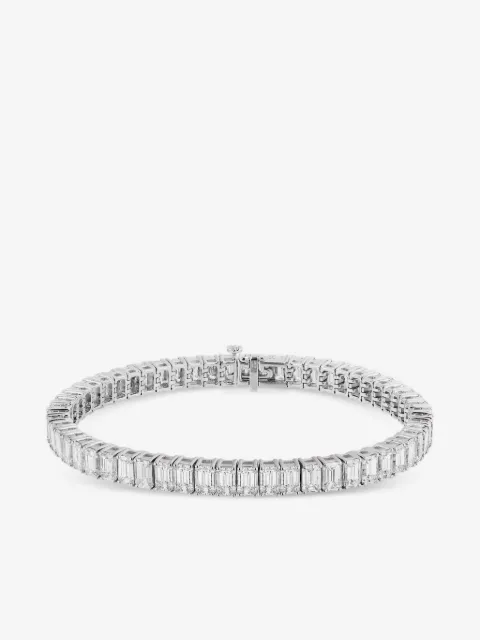 Jewels Aficionado 18K white gold Alya emerald-cut diamond tennis bracelet