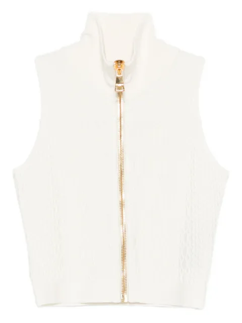 Balmain zip high-neck top