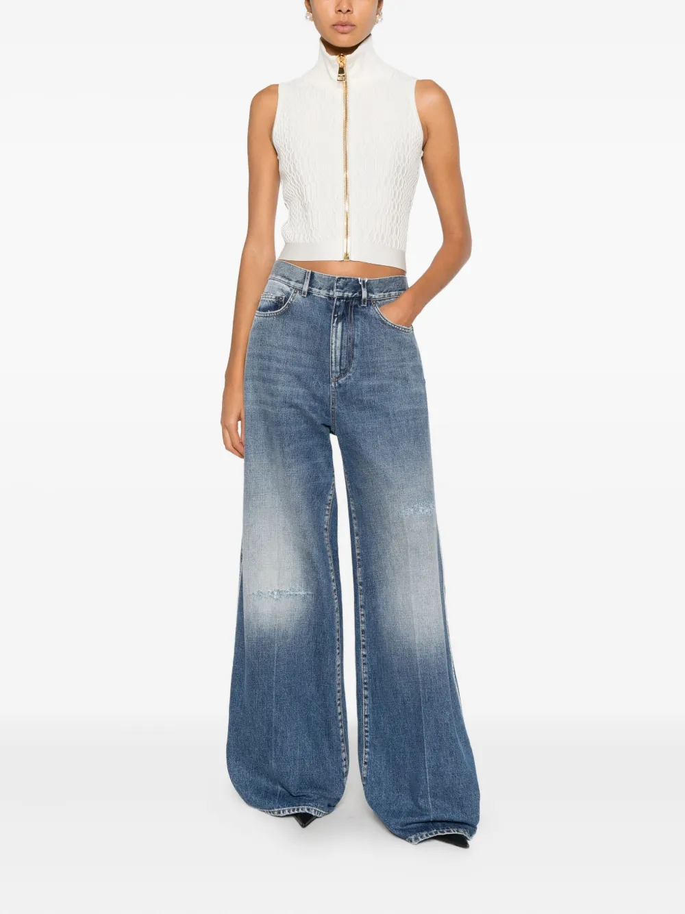 Balmain top con cuello de tortuga y cierre | Chalecos y camisetas | Image 2