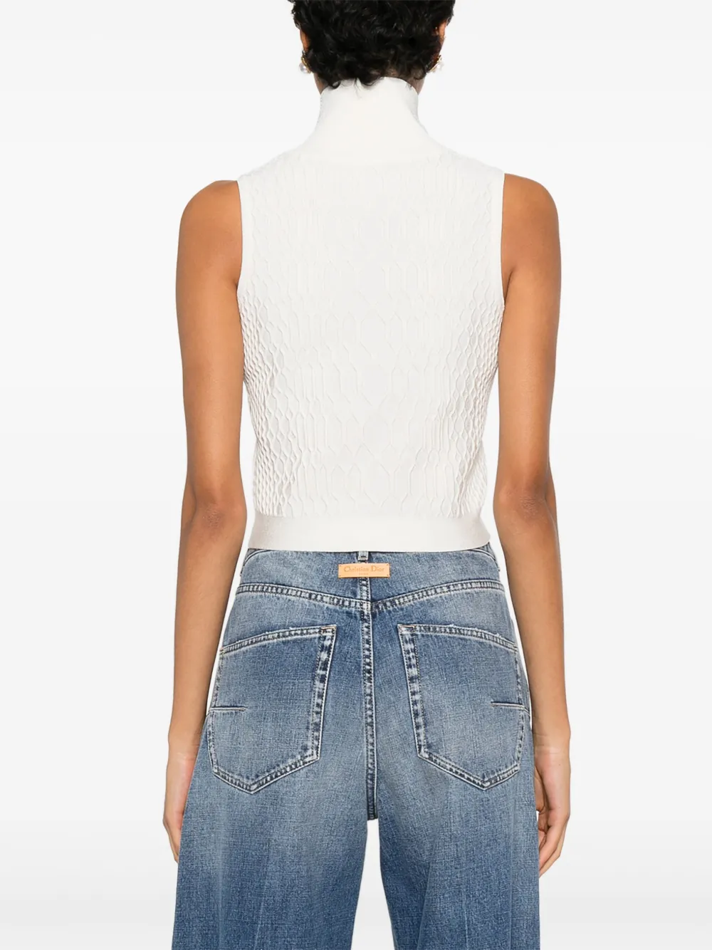 Balmain Top met hoge hals en rits Wit