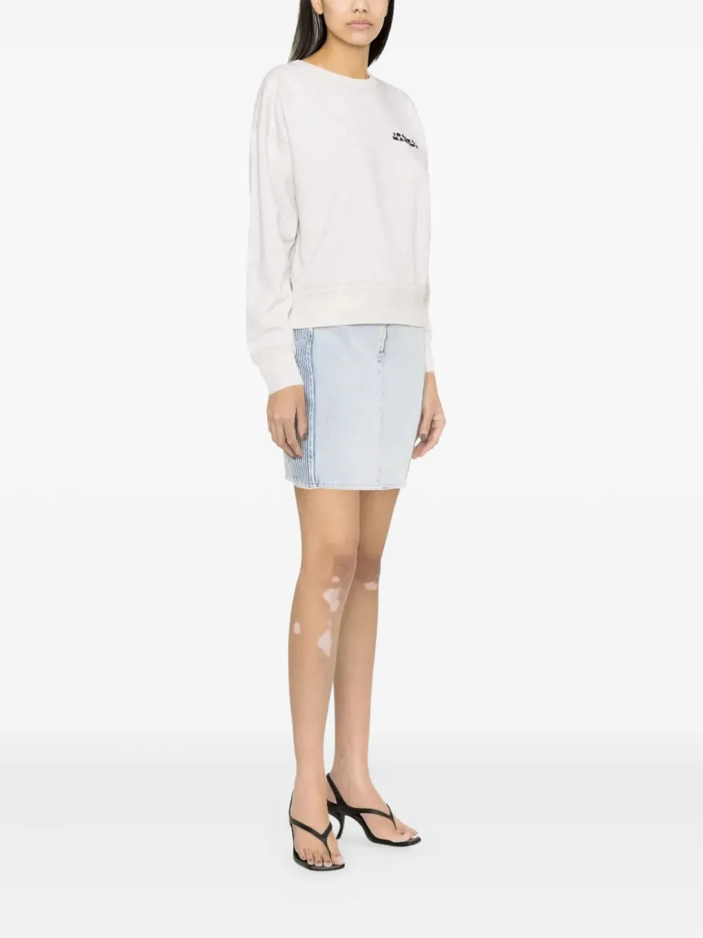 Isabel Marant Shad Sweatshirt With Embroidered Logo In White