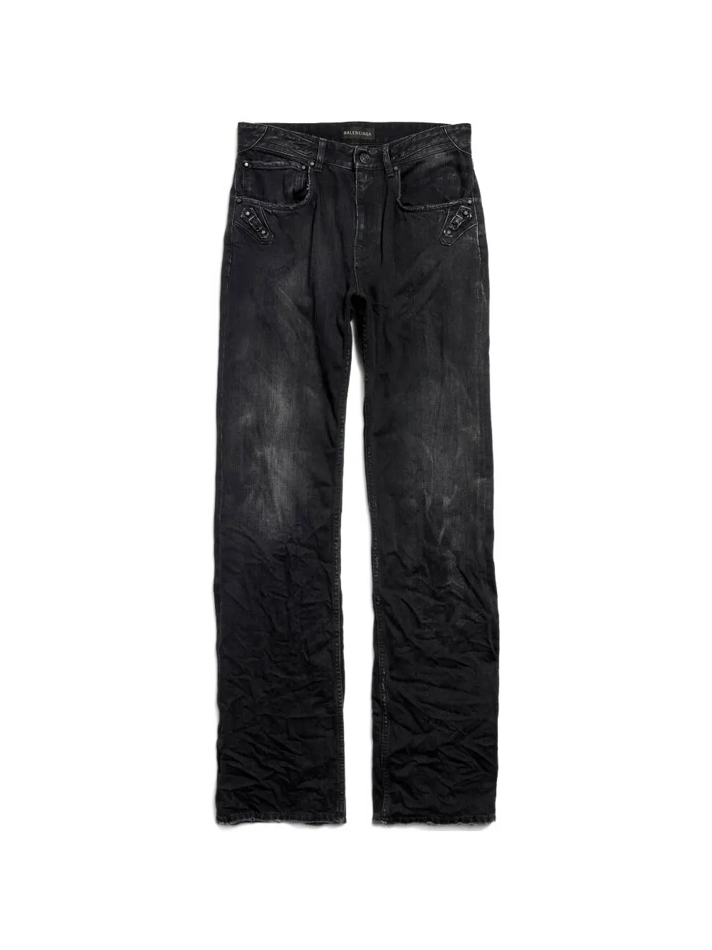 Balenciaga Broek met studs en gesp Zwart