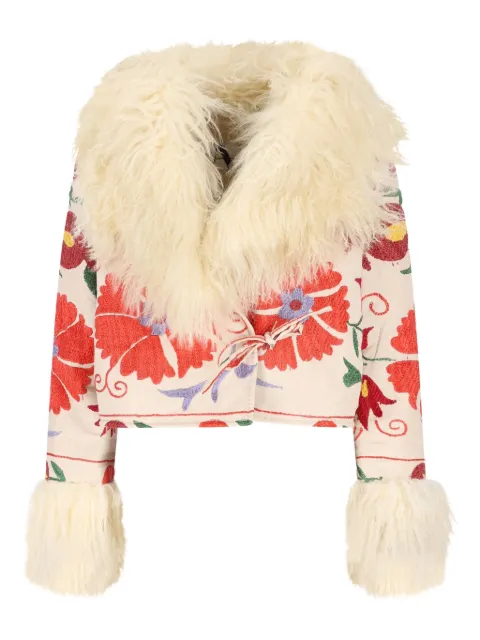 ZAZI VINTAGE veste en fourrure à fleurs