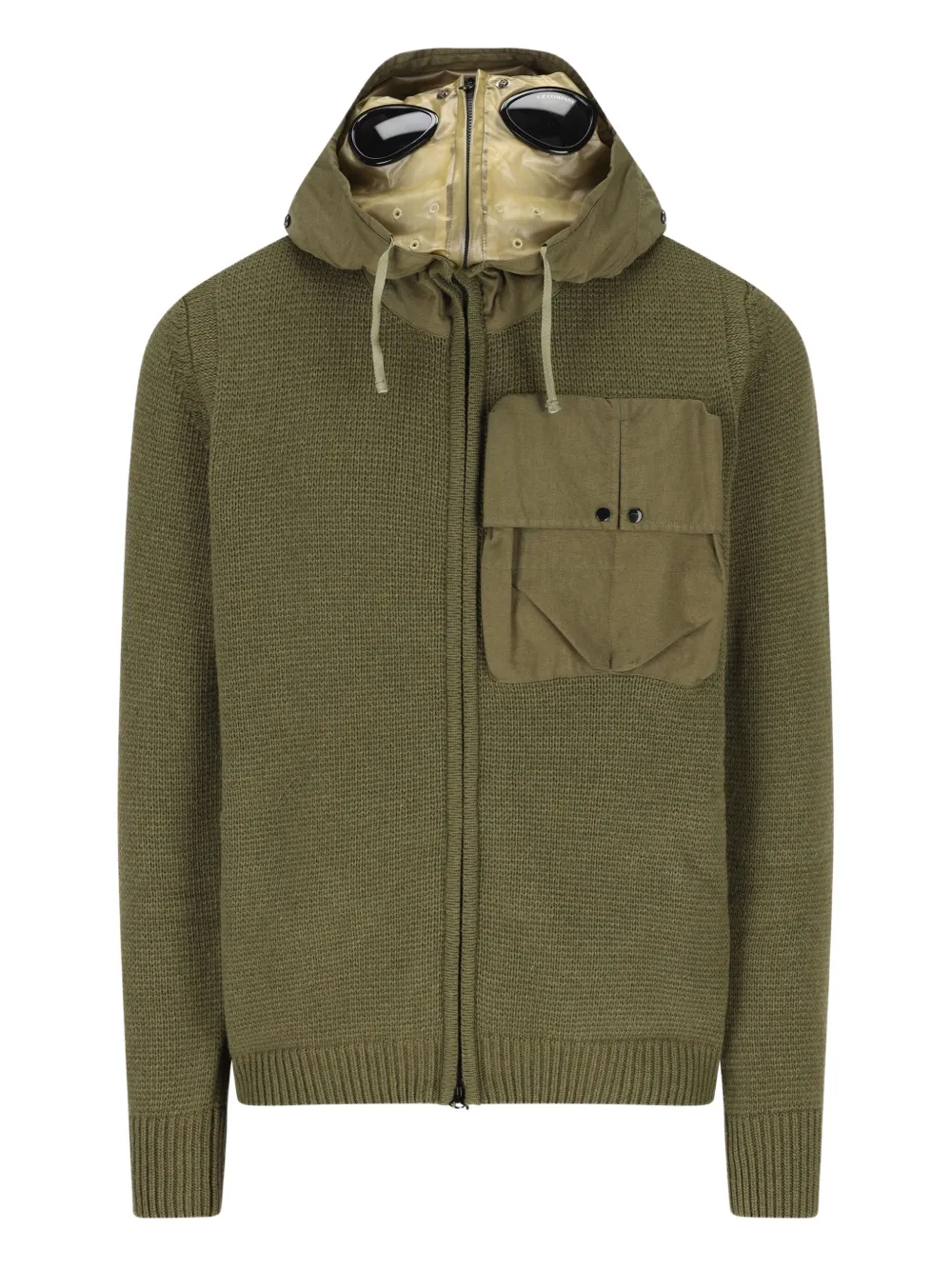 C.P. Company hoodie con bolsillo de parche y cierre | verde | Image 1