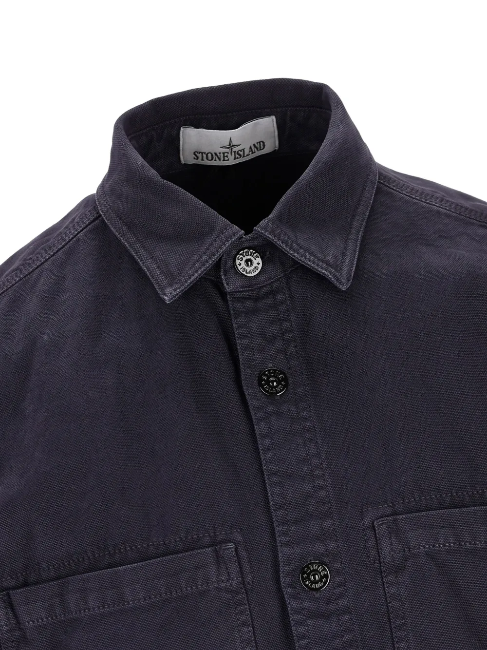 Stone Island Overhemd met borstzak en patch Blauw