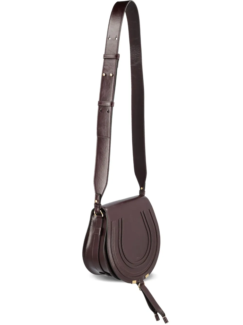 Chloé Small Marcie Saddle Leather Cross-body Bag In Brown