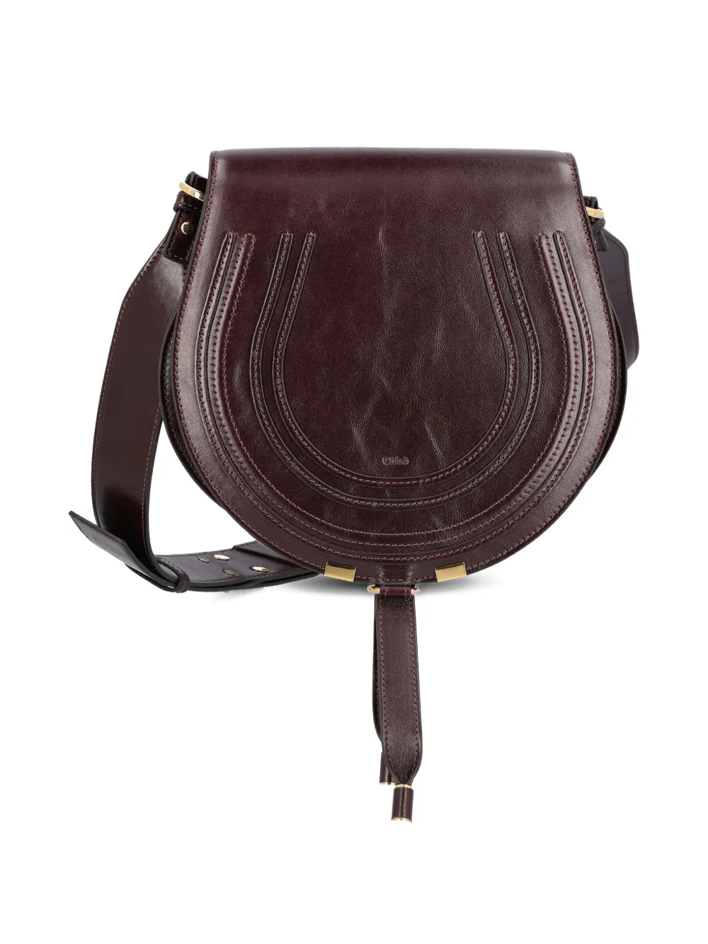 Chloé Small Marcie Saddle Leather Cross-body Bag In Brown