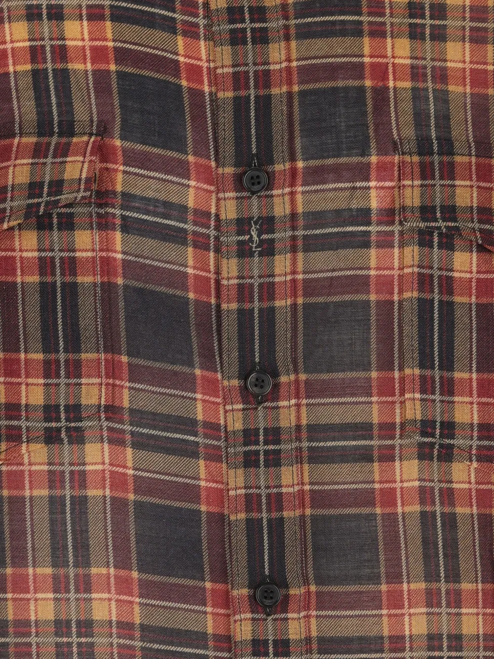 Saint Laurent Cassandre geruit overhemd met zak Zwart