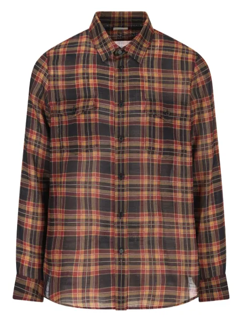 Saint Laurent Cassandre checks pocket shirt