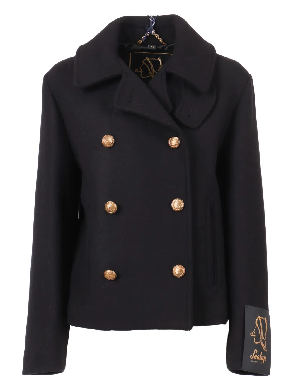 Sealup Teodora Buttoned Pea Coat In Multi