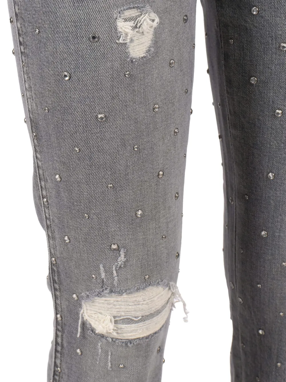 7 For All Mankind Erin gerafelde verfraaide jeans Grijs