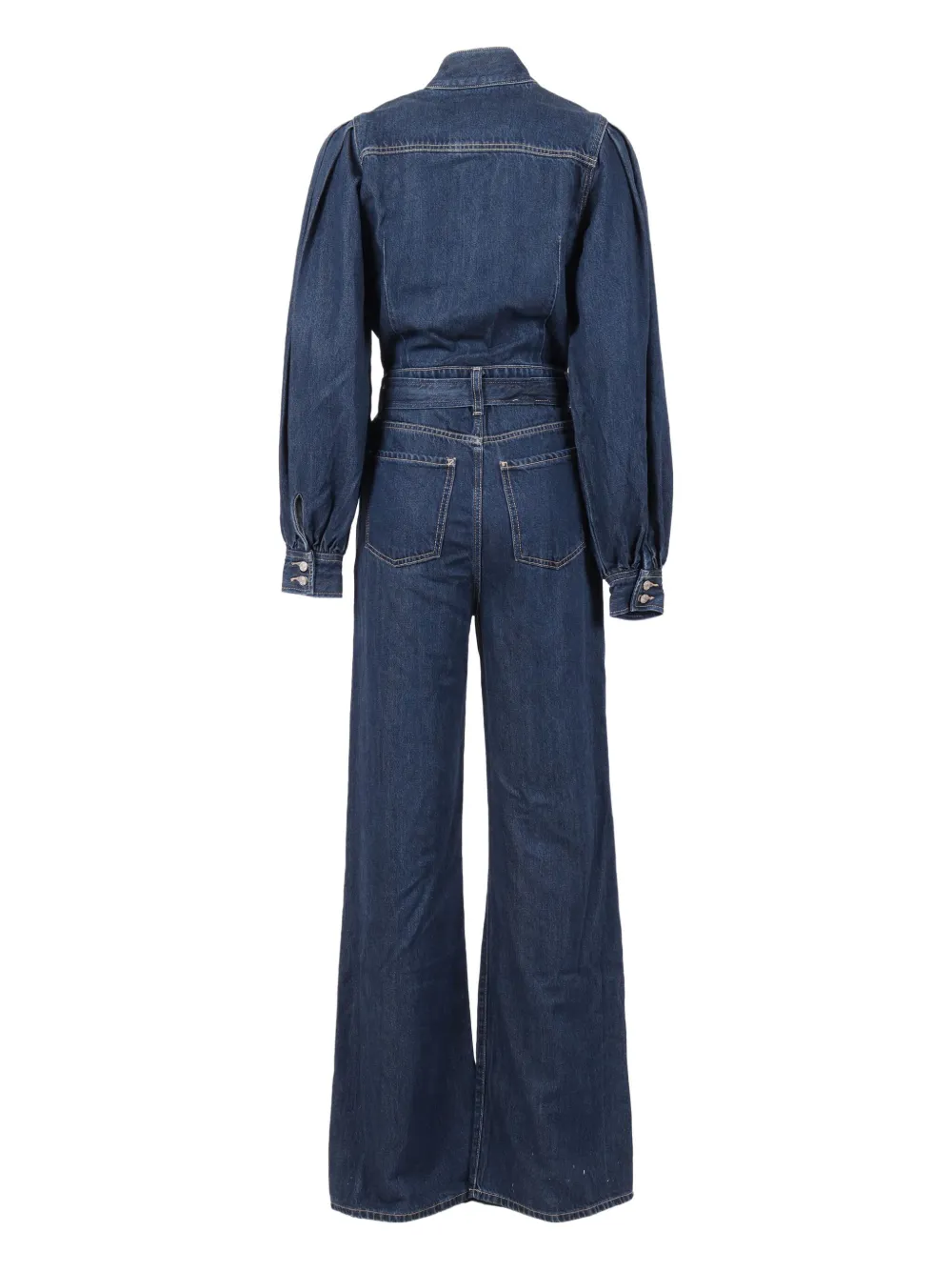 7 For All Mankind Jo tie-waist long-sleeve jumpsuit - Blauw
