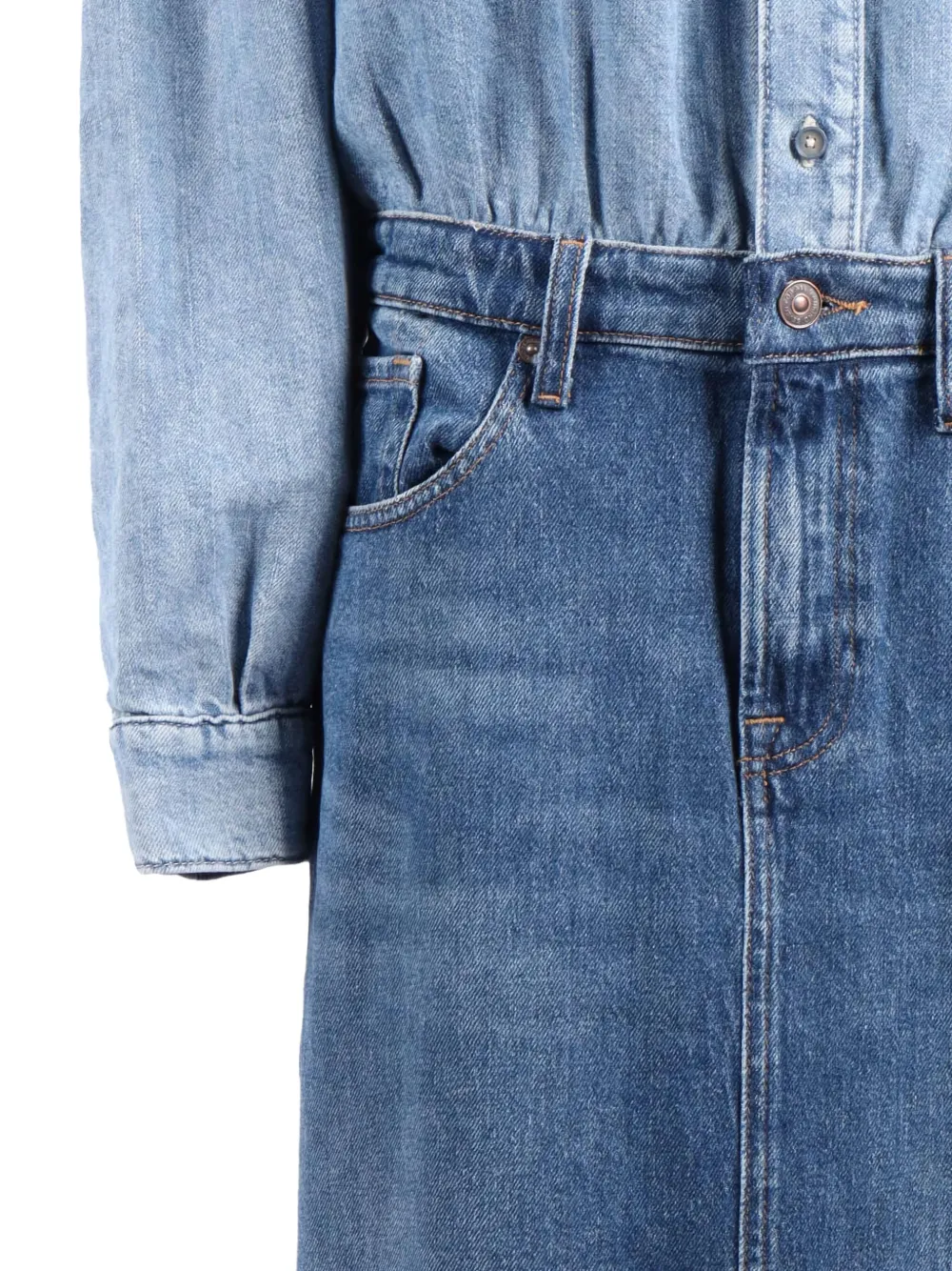 7 For All Mankind Maxi-jurk met knopen Blauw