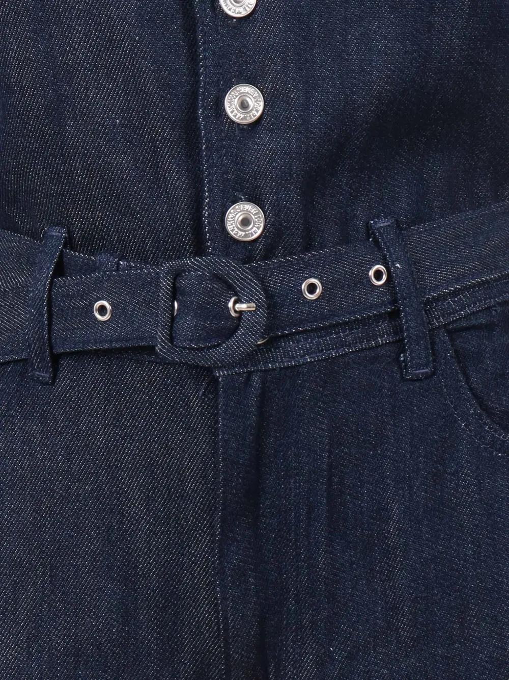 7 For All Mankind Wide Leg Tailored Jumpsuit Dark Rinse With Self Belt In Blue