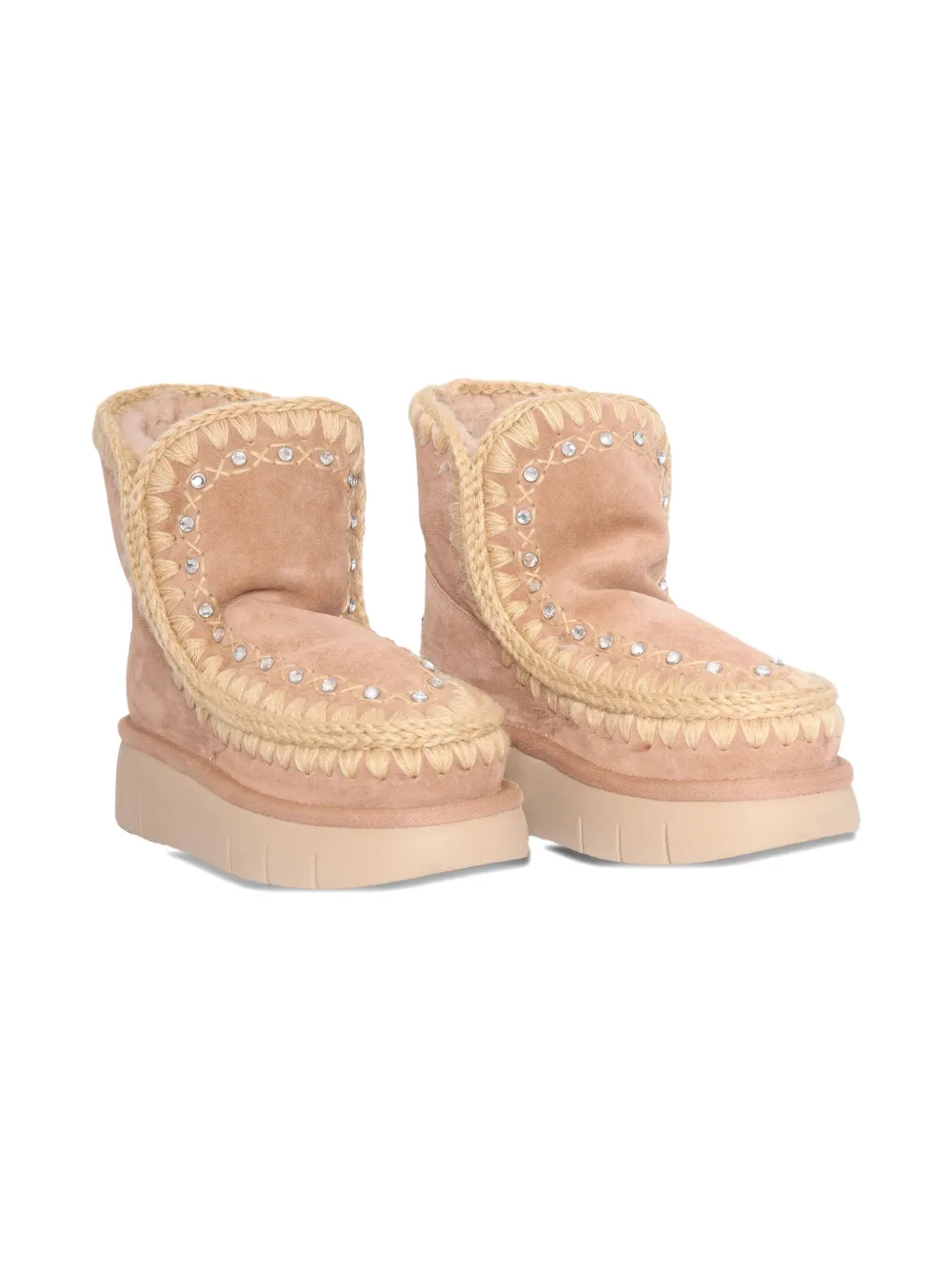 Mou Kids Bounce embellishment-details boots - Beige