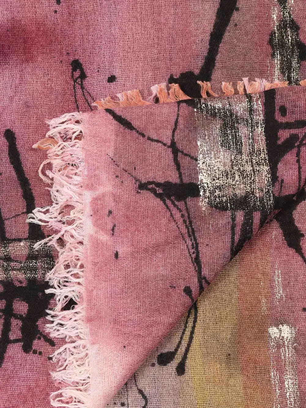 Faliero Sarti Kirala sjaal met franje Roze