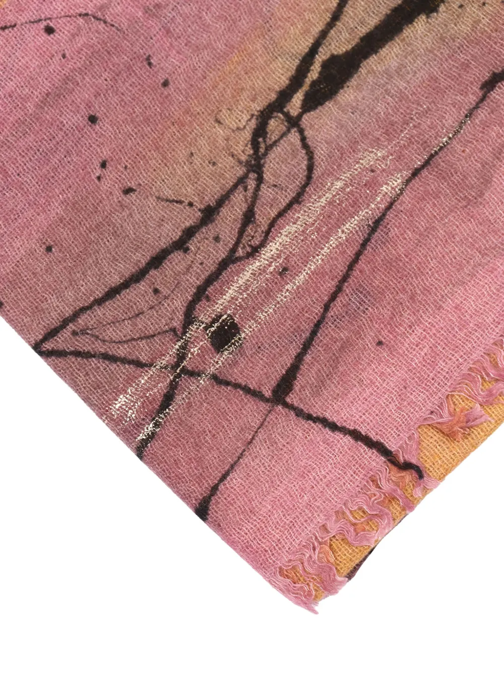 Faliero Sarti Kirala fringed scarf - Roze