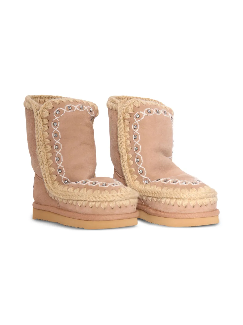 Mou Kids Sneeuwlaarzen met strasdetails Beige