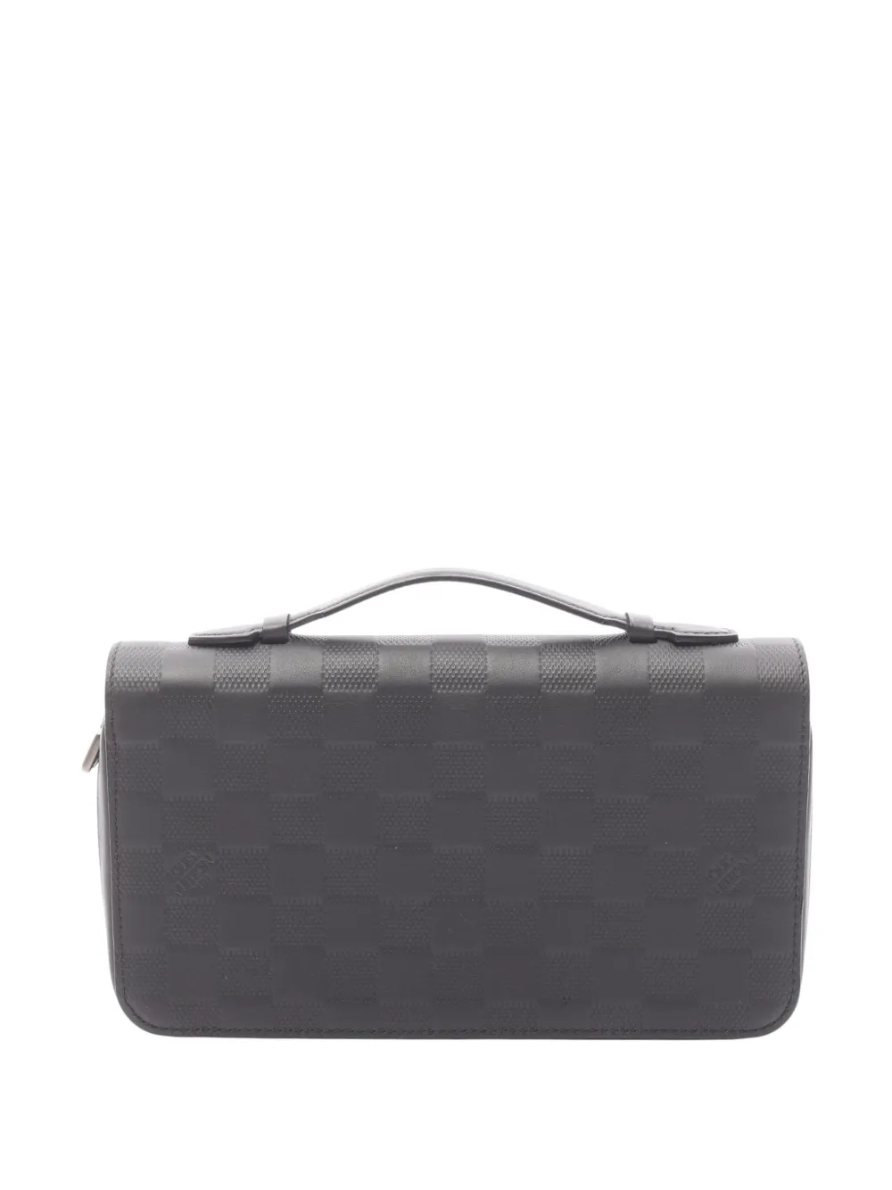 Pre-owned Louis Vuitton 2021-2025 Damier Infini Zippy Wallet Xl Long Wallets In Black