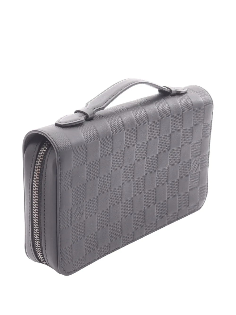 Pre-owned Louis Vuitton 2021-2025 Damier Infini Zippy Wallet Xl Long Wallets In Black
