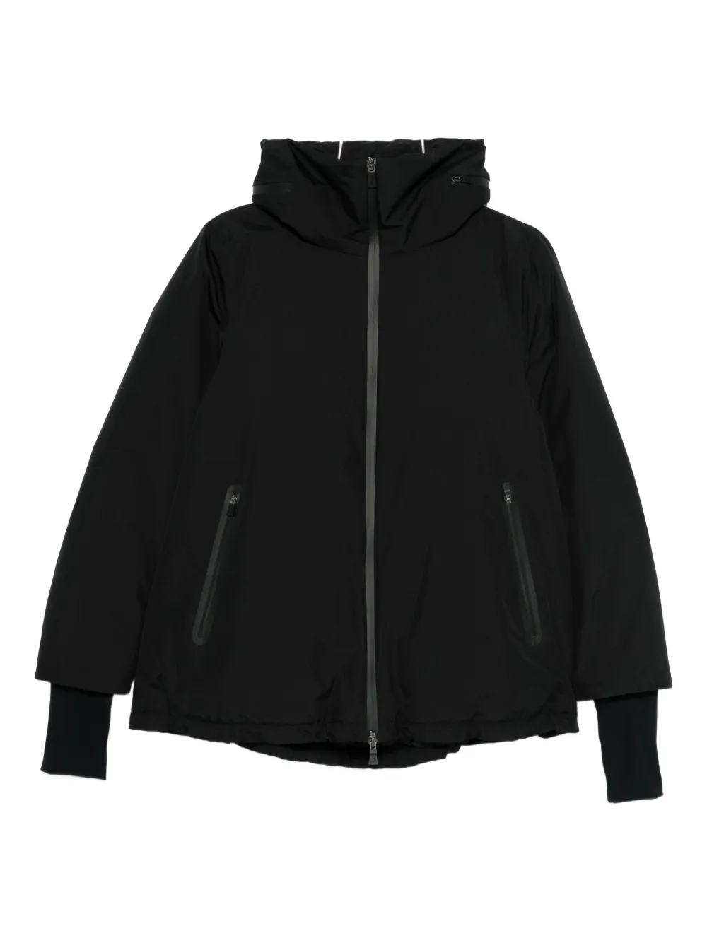 Herno Zip Hooded Jacket In Black