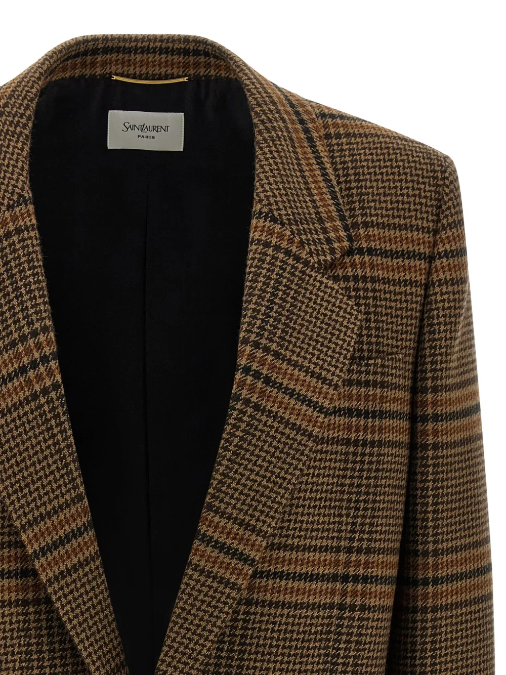 Saint Laurent Prince Of Wales-check Blazer In Multi