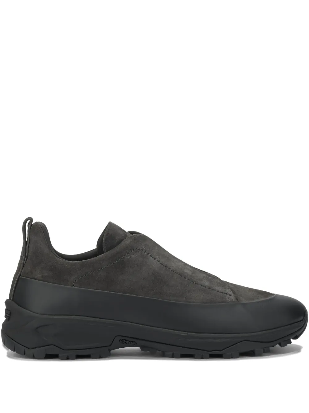 Zegna Tênis de camurça com recorte | Cinza | Image 1